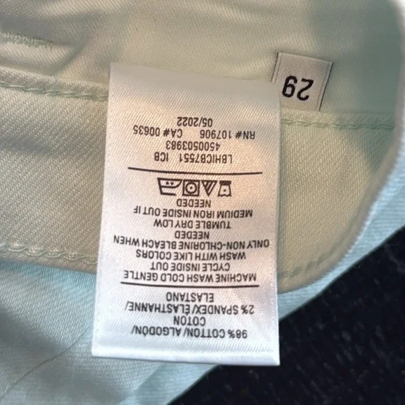 HUDSON Women’s Natalie Midrise Skinny Ankle Mint Green Jeans Size 29 (6-8)